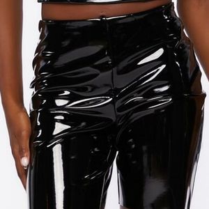 Forever 21 Black Faux Patent Leather Biker Shorts Size M